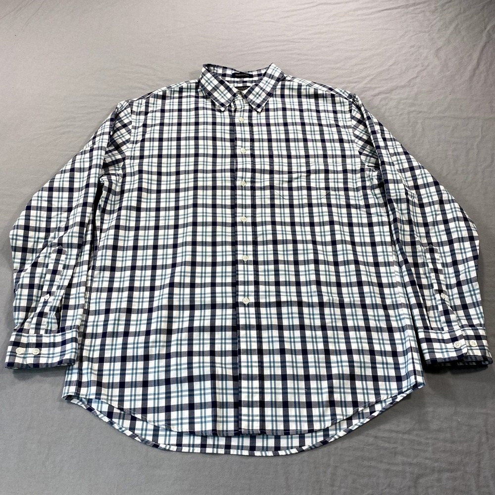 Pendleton Shirt Mens Large Blue White Bridgeport Button Up Outdoor Casual Adult